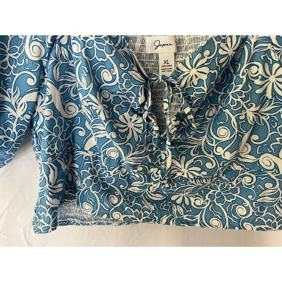 Japna MOD Floral Print Puff Sleeve Crop top Blouse Boho, Streetwear  size XL - Picture 4 of 7